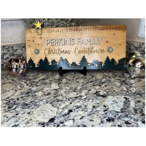 silent night christmas countdown wooden sign